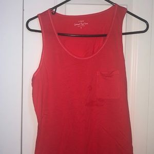 Red J crew tank top